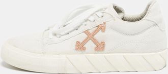 Off-white White Canvas Vulcanised Lace Up Sneakers