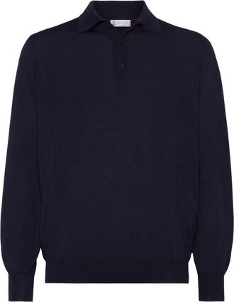 Brunello Cucinelli Polo a maniche lunghe - Blu
