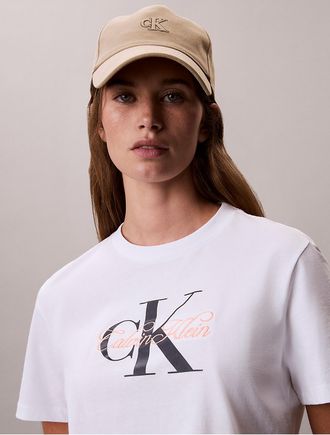 Calvin Klein Jeans Calvin Klein Womens Script Monologo Graphic Classic T-Shirt - Open White - XL