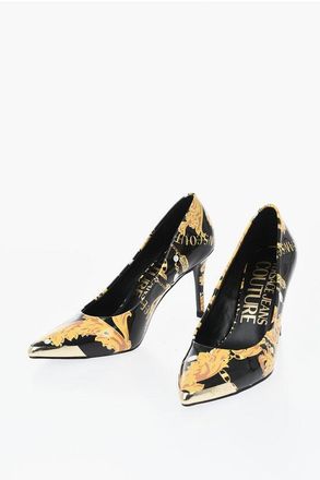 Versace JEANS COUTURE Eco-Leather Pumps Baroque Pattern 10cm size 36
