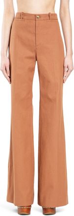 Chlo&eacute; Flared Cotton Canvas Trousers