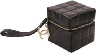 Chanel Pre-owned Mini Pouch - Dames - Vintage Mini Tas - Zwart - ONE Size - Leer - Vintage