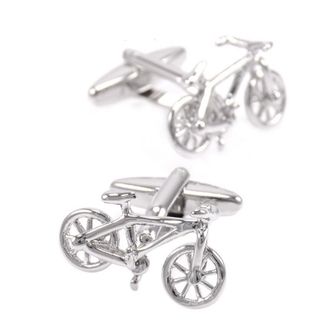 Charles William London Silver Tone Cycling Sports Cufflinks Bike BMX Fan