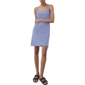 Mango Stripe Cotton Dress in Blue at Nordstrom, Size Small