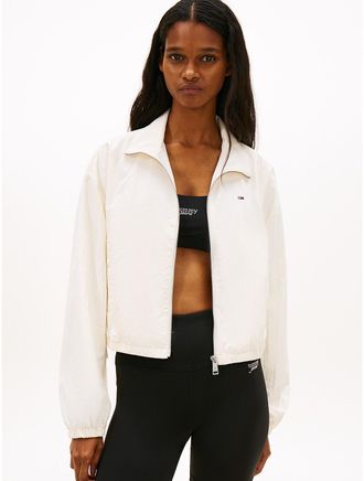 Tommy Hilfiger Womens Tommy Jeans Water-Repellent Zip Jacket - White - XXS