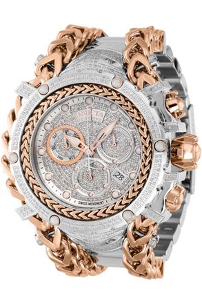 Invicta Gladiator 35058 Heren Horloge - Quartz Uurwerk - Roestvrij Staal met zilveren Wijzerplaat - 58mm - Met 696 diamanten