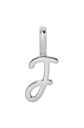 Made by Mary Script Initial Charm Silver in Silver Initial J at Nordstrom