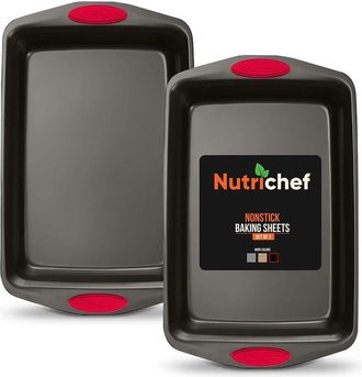Nutrichef Black 2Pc Cookie Sheet Set