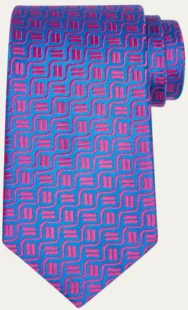 Charvet Mens Wavy Geometric Jacquard Silk Tie
