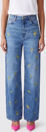 Ganni Jeans palazzo in denim di cotone