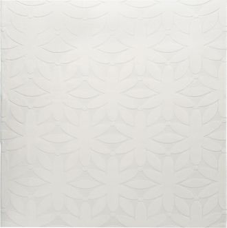 Beliani Alfombra Cuadrada Decorativa De Jacquard 160 Cm Blanco Crema Hood