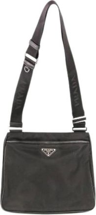 Prada Borsa a spalla Pre-owned in Re-Nylon e pelle Saffiano - - Pre-owned - Donna - Nero - ONE SIZE