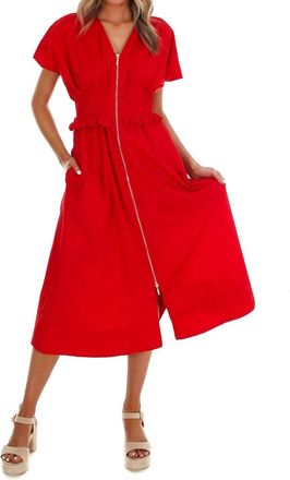 Entro Womens Catch The Breeze Midi Dress In Red