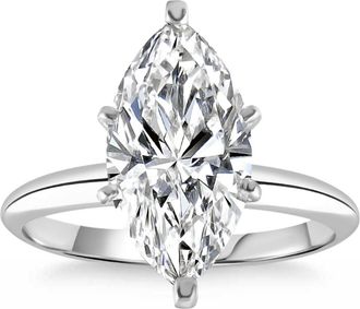 Pompeii3 3.17Ct White Gold Certified Lab Grown Marquise Diamond Engagement Ring