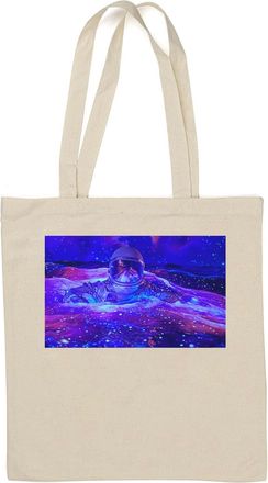 Generic Astronaut swimming in cosmic sea of stars hipster art Natural Cotton Tote Bag White