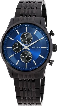 Bulova Classic Chronograph Quartz Blue Dial Mens Watch 98A300