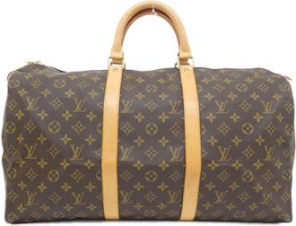 Louis Vuitton Marron Coated Canvas Boston Bag (Pre-Owned)