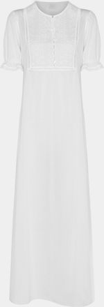 Loretta Caponi Olga Embroidered Cotton Dress