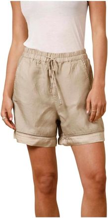 Mason's Linda Jogger Bermuda Shorts - Dames - Korte Broeken - Beige - 2XS - Linnen - Korte Broeken