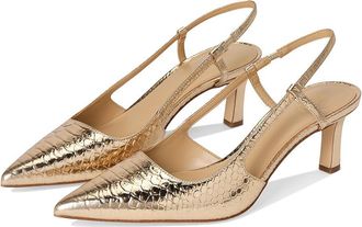 Michael Kors Alora Mid Sling High Womens Heels Pale Gold : 6.5 M, Synthetic