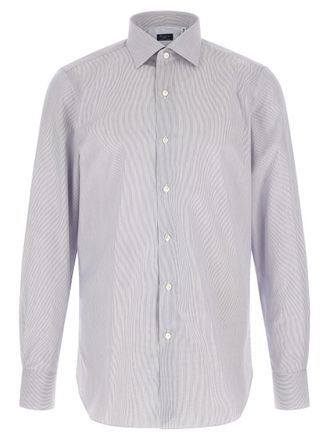 Finamore Blue Regular Stripes Shirt