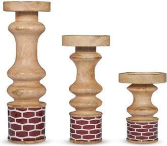 Mela Artisans Gramercy Red Pillar Candleholder Set at Nordstrom