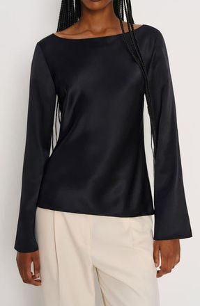 Reformation Marlow Silk Top in Black at Nordstrom, Size 10