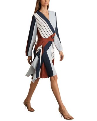 Reiss Eloise Stripe Printed Short Dress