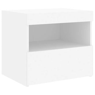 vidaXL Mesita De Noche Con Luces Led Blanco 50x40x45 Cm Vidaxl