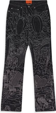 Who Decides War by Ev Bravado BLACK DUALITY RELAXED-FIT JEANS