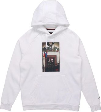 Nike Jordan Air Jordan Jumpman Chimney Printing Fleece Stay Warm Pullover White CT4886-100