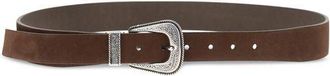 Brunello Cucinelli Western Buckle Suede Belt - Brown
