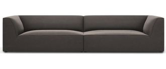 BLOOMINGLOFT 4-Sitzer Design-Sofa Sao 302 x 93 cm, mit Samtbezug - Dunkelgrau