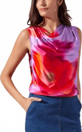 Lyss&eacute; Rosario Draped Printed Top In Floating Floral