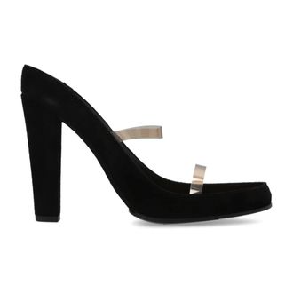 Moschino Heeled Mules, female, Black, Size: 6 US Heeled Sandals