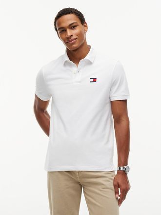 Tommy Hilfiger Mens Regular Fit Flag Logo Polo - Optic White - XXXL