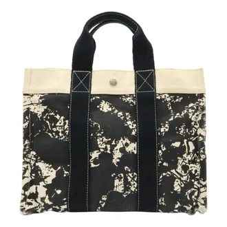 Herm&egrave;s Black Fabric Handbag Tote Bag (Pre-Owned)