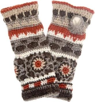Nirvanna Designs Dreams Crochet Handwarmers in Brown Combo at Nordstrom