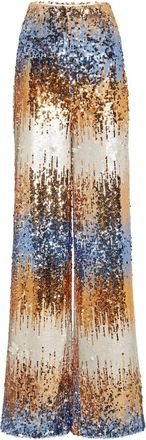 Philipp Plein Broeken, Dames, Veelkleurig, S, Pailletten, Sequins High-waist Palazzo Pants