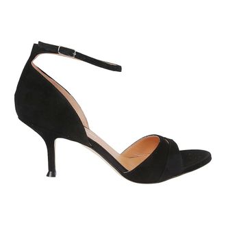 Lella Baldi High Heel Sandals, female, Black, Size: 8 US Suede Sandal 5 cm Heel