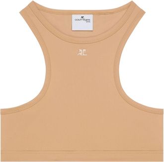 Courrèges Top crop con scollo olimpionico - Toni neutri