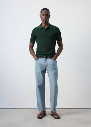 Mango Polo 100% cotone maglia texture verde scuro - Uomo - XXL - MANGO MAN