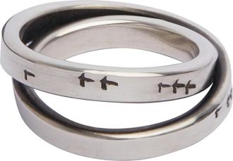 Werkstatt M&uuml;nchen Gekruiste Zilveren Ring - unisex - Ringen - Grijs - S - Accessoires