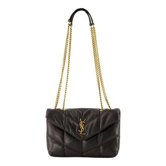 Saint Laurent Shoulder Bags, female, Black, Size: ONE SIZE Black and Gold Puffer Toy Bag