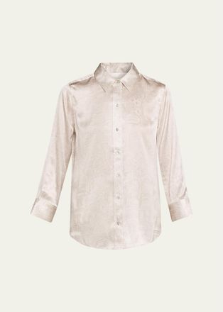 L'agence Dani 3/4-Sleeve Silk Blouse