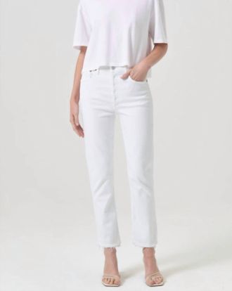 A Gold E Womens Riley High-Rise Straight Crop Pant In Sour Cream
