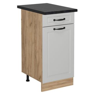 Vicco Mueble Bajo De Cocina R-line, Blanco Casa De Campo, 40 Cm, Et Antracita