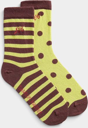 Damson Madder Womens Stripe and polka dot socks Set of 2