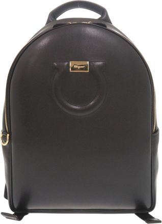 Ferragamo Black Leather Backpack (Pre-Owned)