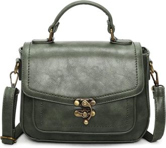 Generic Women Flap Crossbody Bag Leather Purse and Handbag Fashion Retro Purse Top Handle Satchel Casual Shoulder Bags (Green)